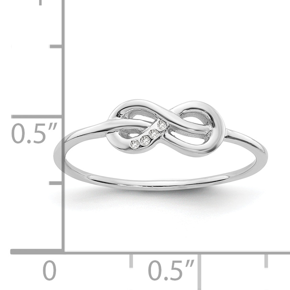 925 Sterling Silver Rhodium-plated Diamond Infinity Ring - Picture 3 of 9